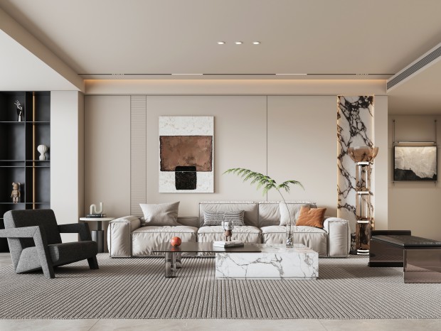 洛陽意式極簡風客廳裝修案例
